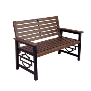 Harley-Davidson Open Bar & Shield UV Coated Pine Wood Outdoor Bench, HDX-99377