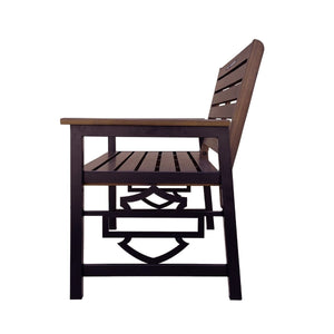 Harley-Davidson Open Bar & Shield UV Coated Pine Wood Outdoor Bench, HDX-99377