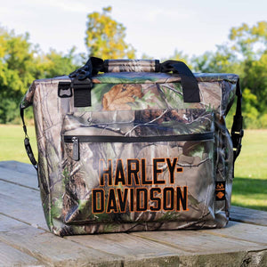 Harley-Davidson x RealTree® APG 24-Can Capacity, Shoulder Strap, Waterproof Lining Soft Cooler Bag, Camo HDX-99389