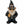 Gnome figurine wearing a Harley-Davidson hat and leather jacket on a white background