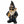 Gnome figurine with Harley-Davidson hat and leather jacket on a white background