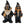 Two gnomes wearing Harley-Davidson hats and leather jackets on a white background