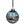 A spherical Christmas ornament with a glossy black top and bottom and a detailed winter scene printed on the front. The illustration shows a man holding a banner that reads 'North Pole Ice Sculpting League,' with other figures and snowy trees in the background.