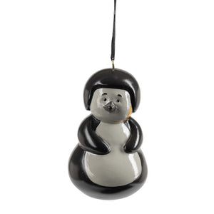 Harley-Davidson Christmas Helmet Penguin Polyresin Hanging Ornament, Black/White HDX-99415