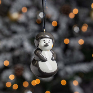 Harley-Davidson Christmas Helmet Penguin Polyresin Hanging Ornament, Black/White HDX-99415