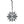 A dark gray metal snowflake Christmas ornament featuring the Harley-Davidson logo in the center, suspended by a black ribbon against a plain white background.
