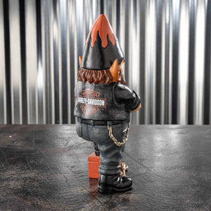 Harley-Davidson Custom Sculpted Polystone 11.5" x 5.5" Biker Mechanic "Mack" Gnome, Black HDX-99429