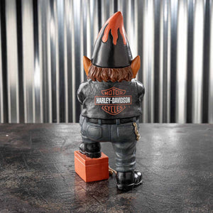 Harley-Davidson Custom Sculpted Polystone 11.5" x 5.5" Biker Mechanic "Mack" Gnome, Black HDX-99429