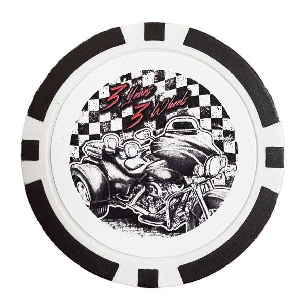 Teddy Morse's Daytona Harley-Davidson Triketoberfest 2025 Event Poker Chip, White/Black