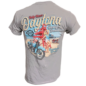 Gray t-shirt with Daytona Harley-Davidson graphic on a white background