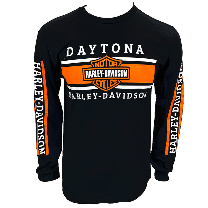 Teddy Morse's Daytona Harley-Davidson Men's Exclusive Iconic Logo Long Sleeve Shirt, Black