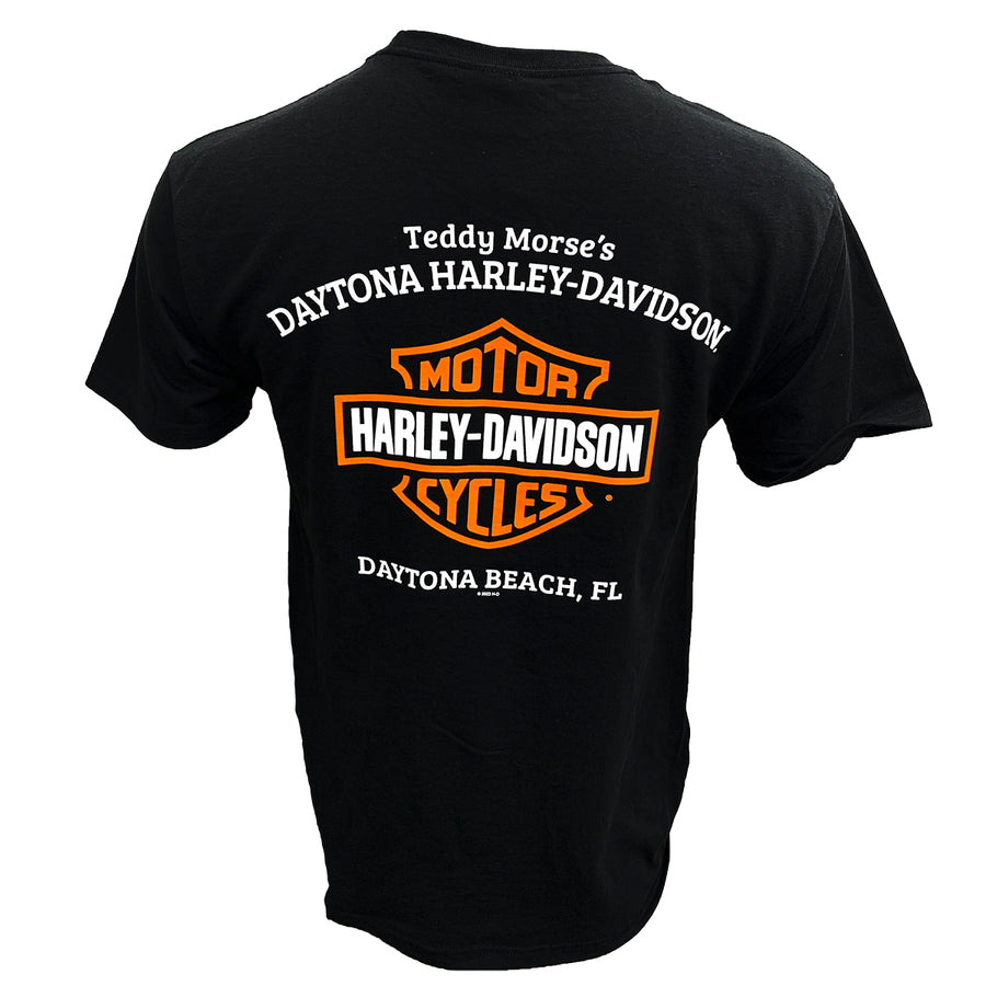 Teddy Morse's Daytona Harley-Davidson Men's Exclusive Iconic Logo Short Sleeve Shirt, Black