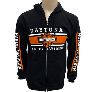 Teddy Morse's Daytona Harley-Davidson Men's Exclusive Iconic Zip-Up Long Sleeve Hoodie, Black