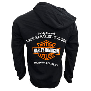 Teddy Morse's Daytona Harley-Davidson Men's Exclusive Iconic Zip-Up Long Sleeve Hoodie, Black
