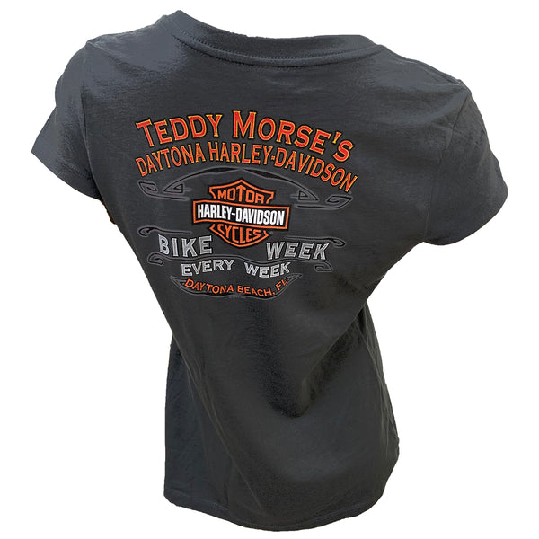 Teddy Morse's Daytona Harley-Davidson Women's Every Week Bike Week Short Sleeve Shirt, Charcoal