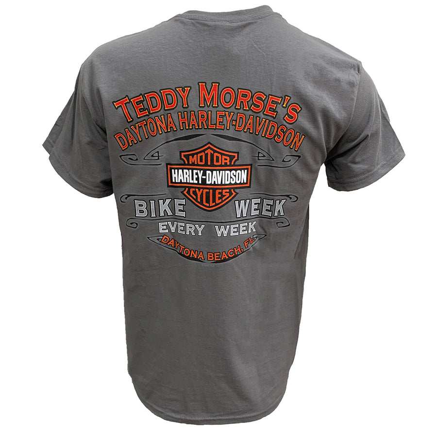 Teddy Morse's Daytona Harley-Davidson Men's Every Week Bike Week Short Sleeve Shirt, Charcoal