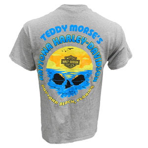 Teddy Morse's Daytona Harley-Davidson Men's Exclusive Daybreak Short Sleeve Shirt, Light Gray