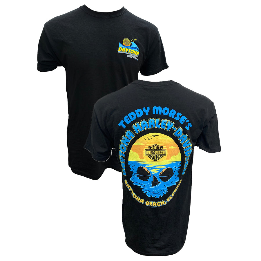 Teddy Morse's Daytona Harley-Davidson Men's Exclusive Daybreak Short Sleeve Shirt, Black