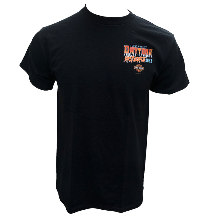 Teddy Morse's Daytona Harley-Davidson Men's Biketoberfest 2023 Point Short Sleeve Shirt, Black