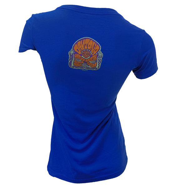 Teddy Morse's Daytona Harley-Davidson Women's Bike Week 2024 Psychedelic Short Sleeve Shirt, Blue