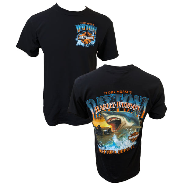 Teddy Morse's Daytona Harley-Davidson Men's Great White Shark Short Sleeve Shirt,