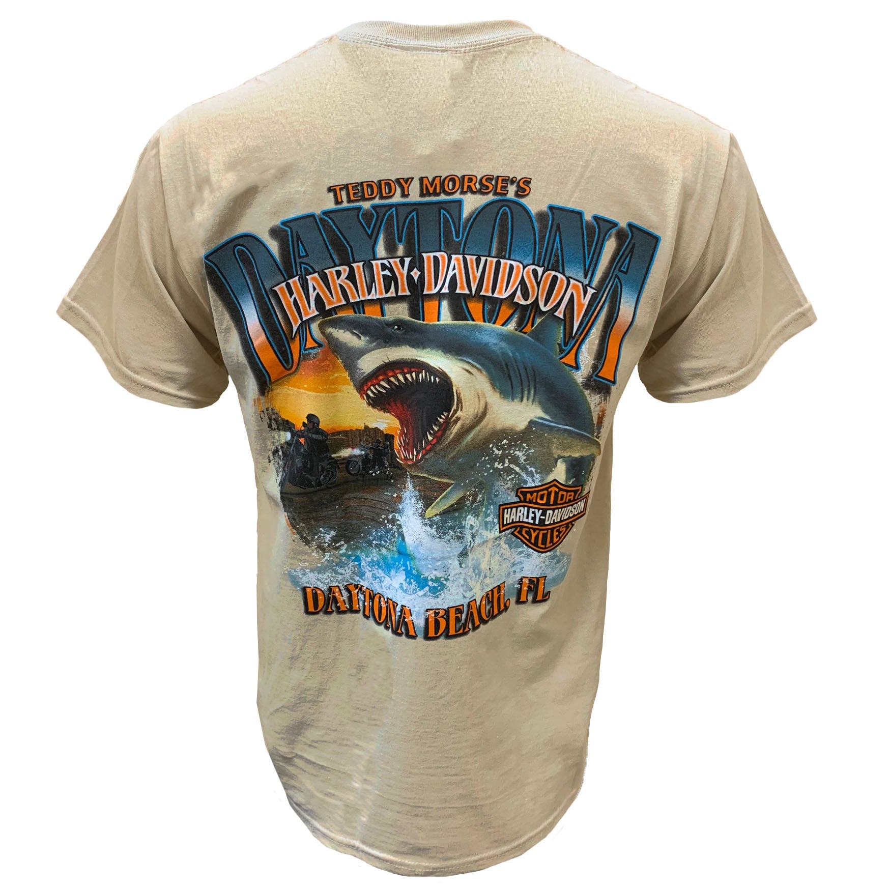 Vintage Shark Shirt Teddy Morse's Daytona Harley-Davidson Men's