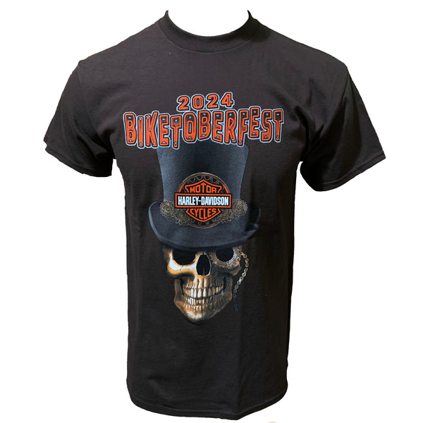 Teddy Morse's Daytona Harley-Davidson Men's Biketoberfest 2024 Monocle Short Sleeve Shirt, Dark Brown