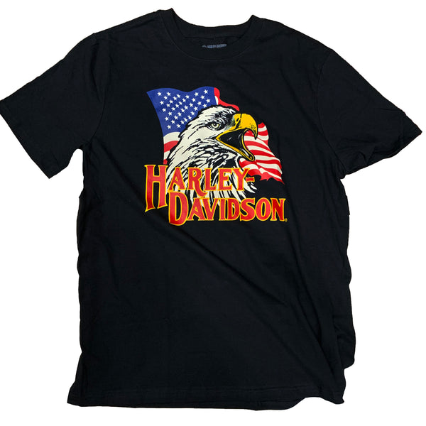 Harley-Davidson Men's Freedom Eagle Short Sleeve Shirt, Black