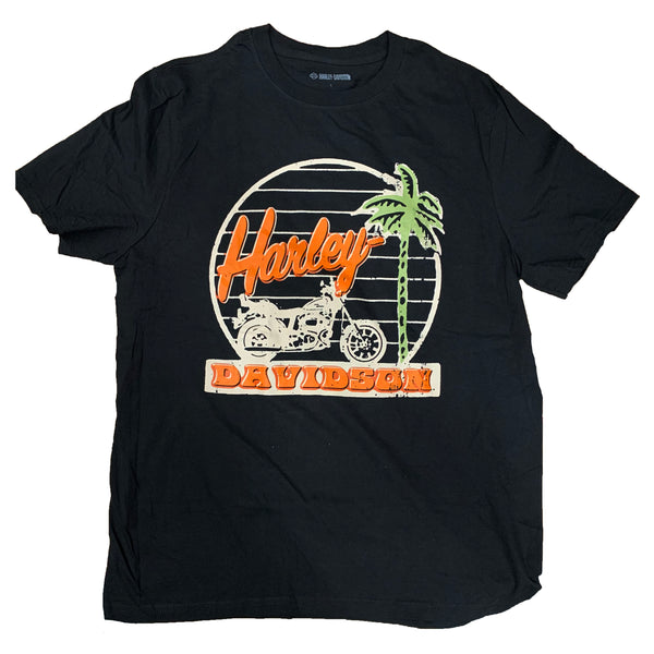 Harley-Davidson Men's Palm Short Sleeve Shirt, Black