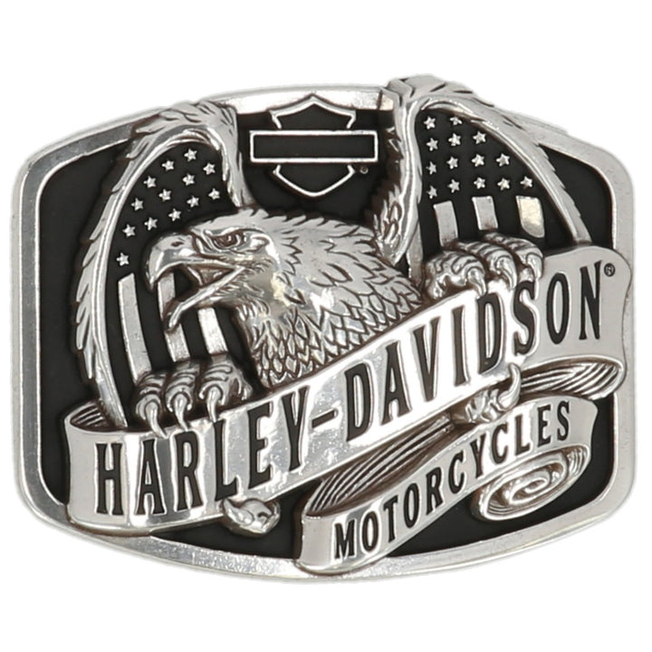 Harley-Davidson Men's Wings Over America Belt Buckle, Silver/Black MAU002