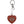 Red heart-shaped keychain with a silver logo on a white background