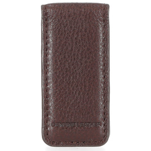 Harley-Davidson Men's Bar & Shield Leather Magnetic Money Clip, Dark Red Brown MAU-800
