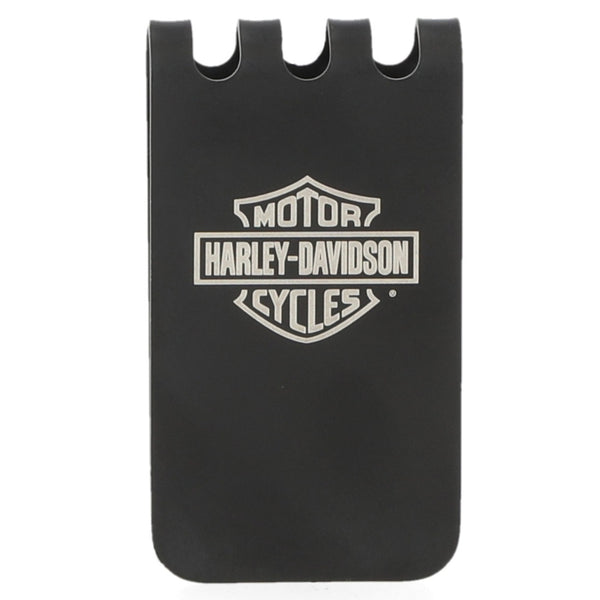 Harley-Davidson Etched Bar & Shield Logo Metal Money Clip W/ Bottle Opener, Black MAU900