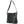 Black shoulder bag with skull design and chain details on a white background