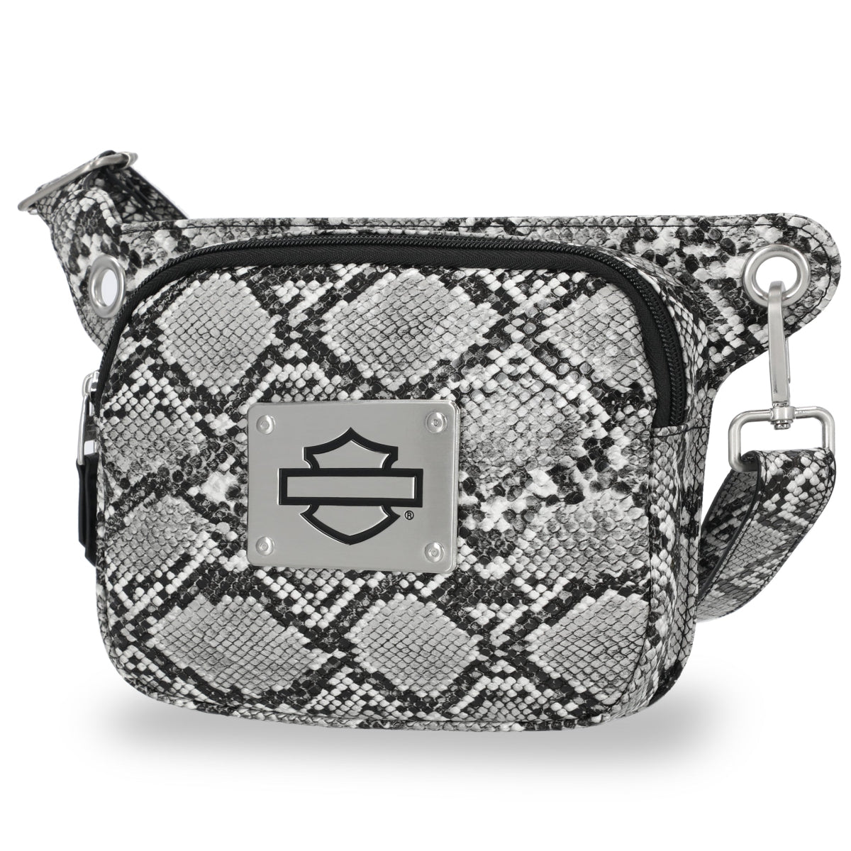 Python Daytona Harley-Davidson Women's Python Print B&S Logo Adjustable Waist Bag, Bl ...