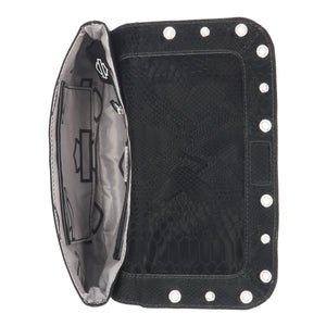 Harley-Davidson Women's Embossed Snake PU Adjustable Crossbody, Black MHW188/08