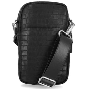 Harley-Davidson Women's Croco Embossed Adjustable Crossbody Purse, Black MHW201/08