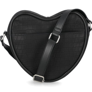 Harley-Davidson Women's Croco Studded Adjustable Crossbody Heart Purse, Black MHW202/08