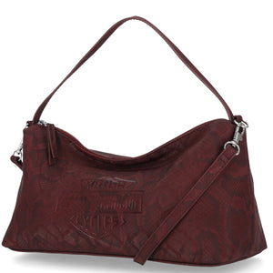 Harley-Davidson Women's Snake Printed PU 11.75" x 6" Short Detachable/Adjustable Shoulder XB Purse, Rum Red MHW207/27