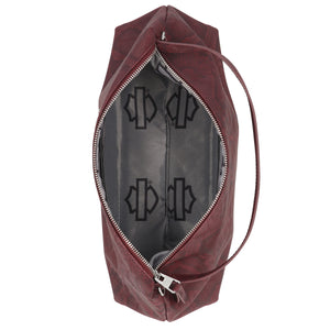 Harley-Davidson Women's Snake Printed PU 11.75" x 6" Short Detachable/Adjustable Shoulder XB Purse, Rum Red MHW207/27
