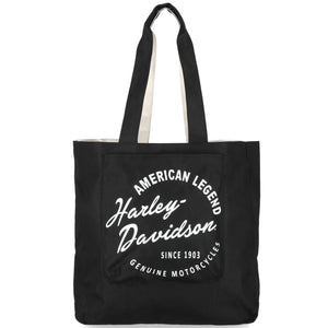 Harley-Davidson Women's American Legend Polyester 15" Reversible Tote Bag, Black MHW210/08