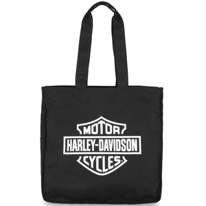 Harley-Davidson Women's Cheetah Polyester 15" Reversible Tote Bag, Black MHW211/08
