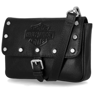 Harley-Davidson Women's Core Stud Buckle Lock Adjustable/Detachable Hip Bag, Black MHW213/08