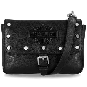 Harley-Davidson Women's Core Stud Buckle Lock Adjustable/Detachable Hip Bag, Black MHW213/08