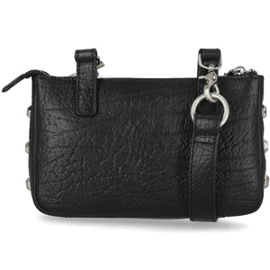 Harley-Davidson Women's Hex Stud Leather 8 X 5 Adjustable/Detachable Hip Bag, Black MHW221/08