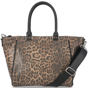 Harley-Davidson Women's Leopard Rhinestone Bar & Shield Satchel Purse, Brown MHW228/99