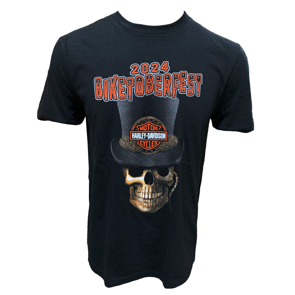 Teddy Morse's Daytona Harley-Davidson Men's Biketoberfest 2024 Monocle Short Sleeve Shirt, Black