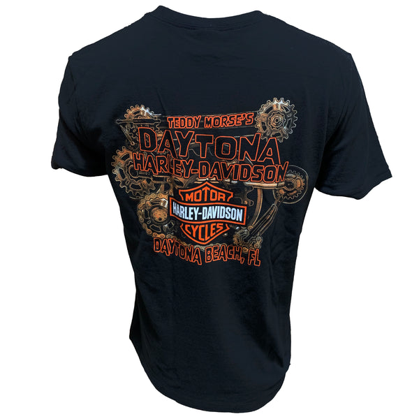 Teddy Morse's Daytona Harley-Davidson Men's Biketoberfest 2024 Monocle Short Sleeve Shirt, Black