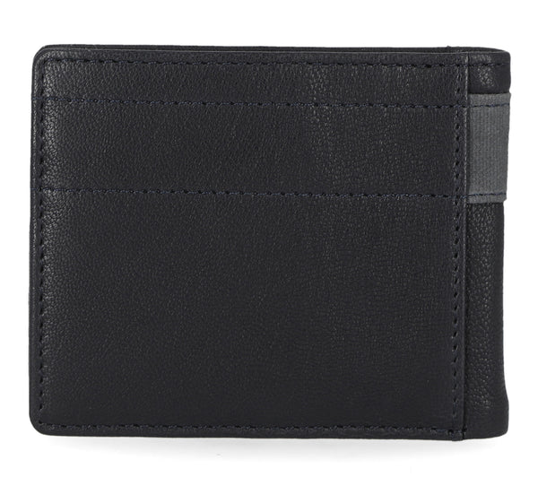 Harley-Davidson Men's Genuine Leather With Calvary Canvas Trim Billfold Wallet, Peacoat MWM035/84