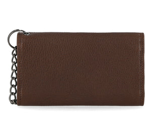 Harley-Davidson Men's Genuine Leather Iconic B&S Eagle Trucker Wallet, Brown MWM42